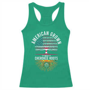 Native American Flag Racerback Tank Top American Grown With Cherokee Roots TS14 Irish Green Print Your Wear
