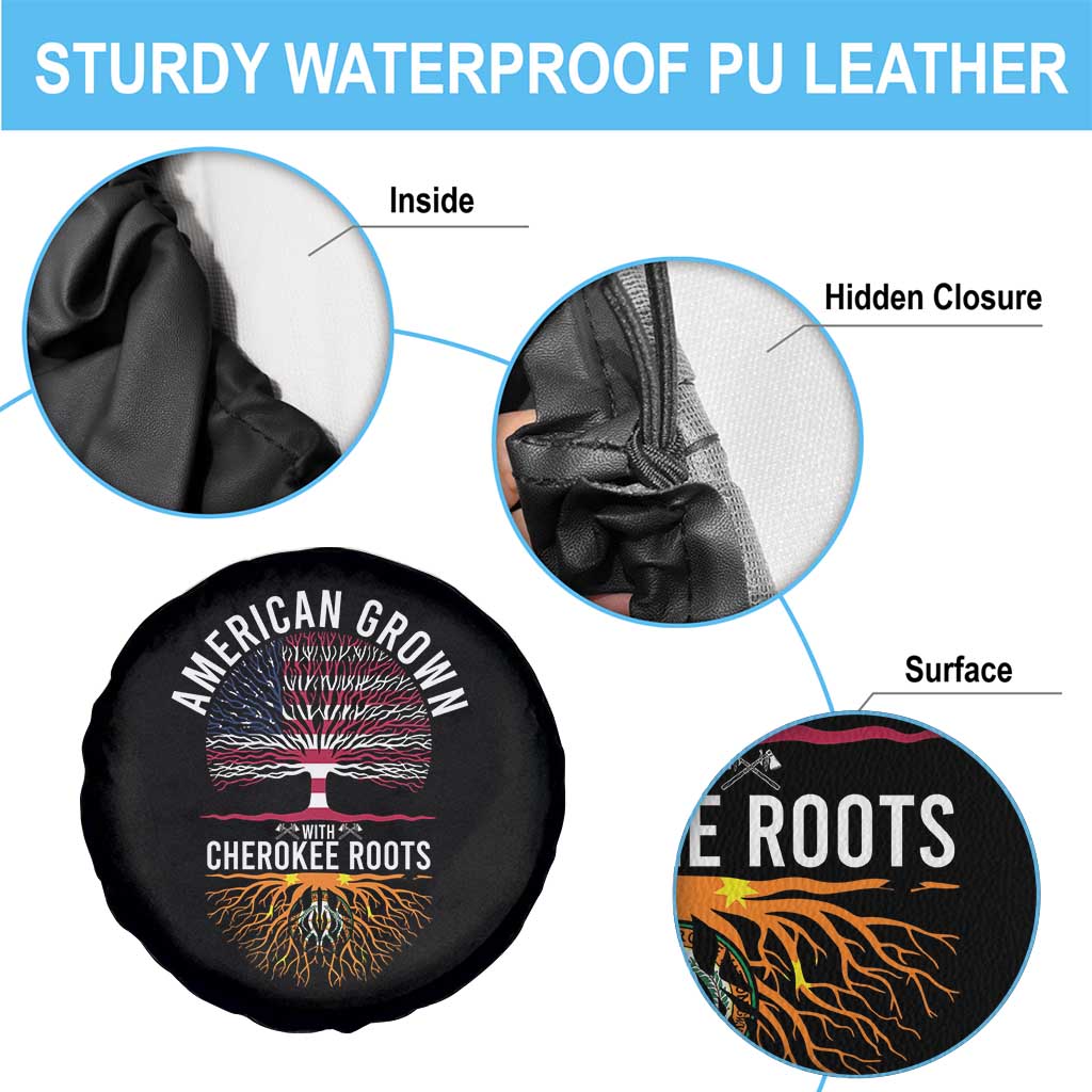 Native American Flag Spare Tire Cover American Grown With Cherokee Roots TS14 Print Your Wear