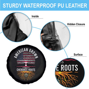 Native American Flag Spare Tire Cover American Grown With Cherokee Roots TS14 Print Your Wear