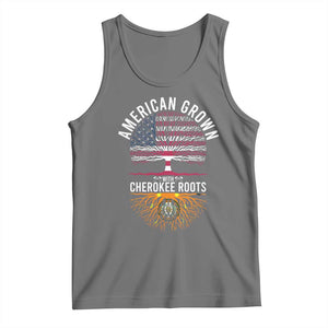 Native American Flag Tank Top American Grown With Cherokee Roots TS14 Black Heather Print Your Wear