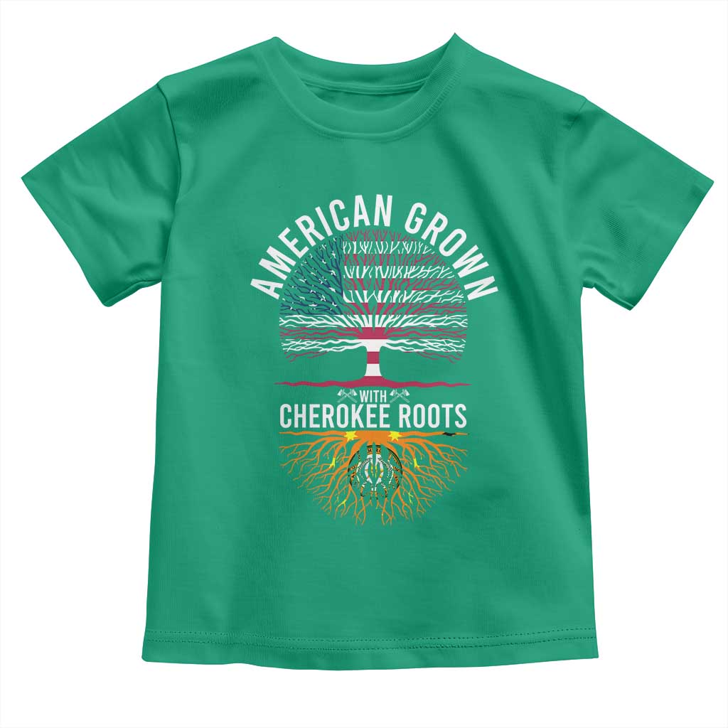 Native American Flag Toddler T Shirt American Grown With Cherokee Roots TS14 Irish Green Print Your Wear