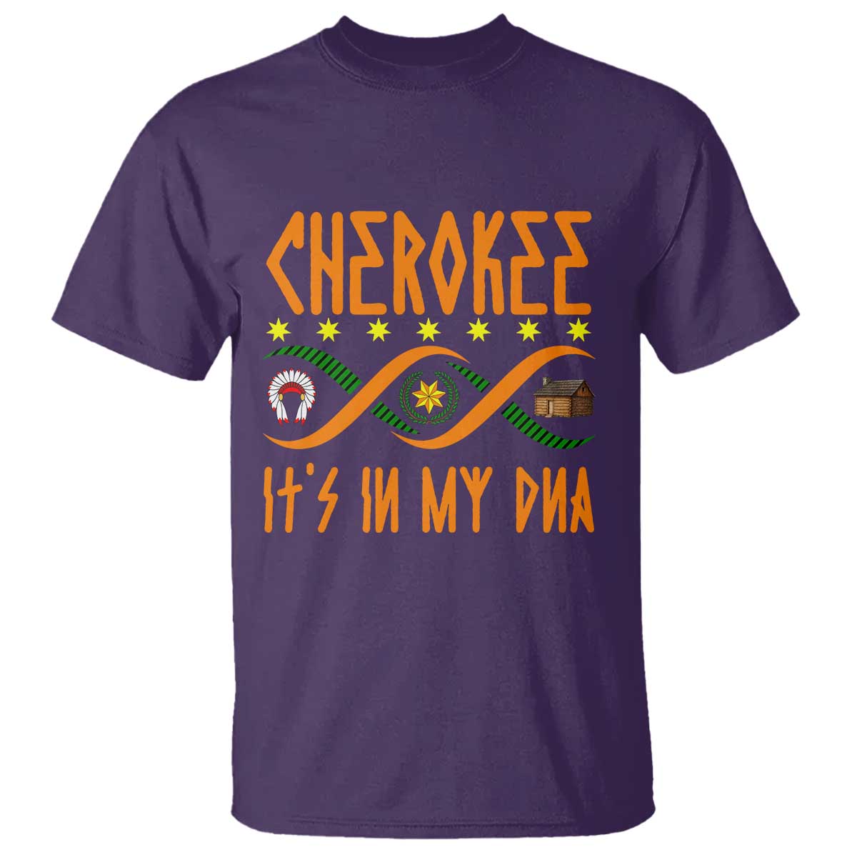 Cherokee Native American DNA Pride T Shirt It Is In My DNA TS14 Purple Print Your Wear