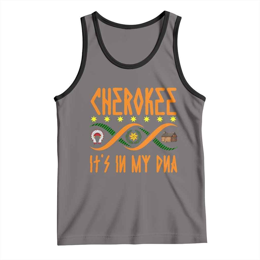 Cherokee Native American DNA Pride Tank Top It Is In My DNA TS14 Deep Heather Black Print Your Wear