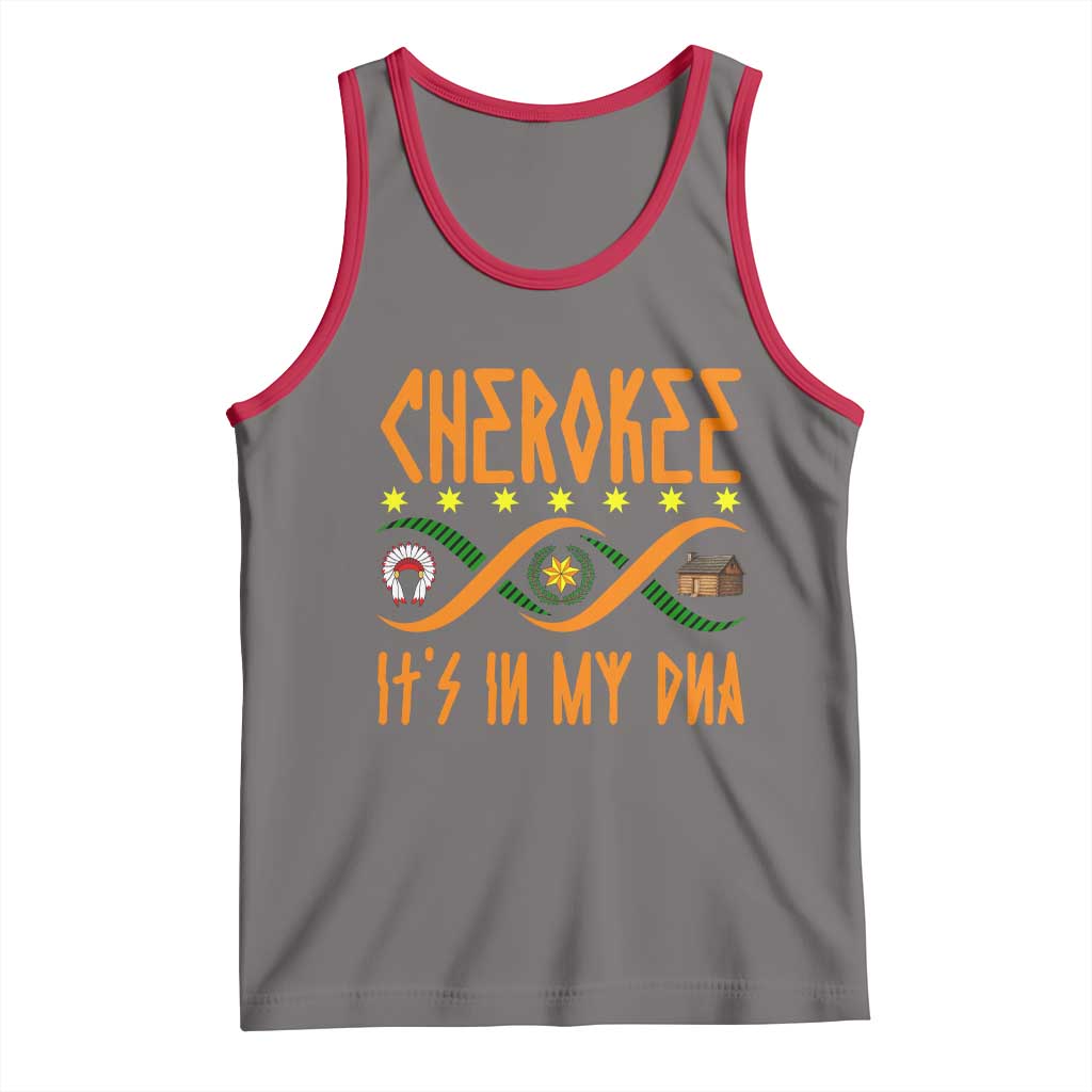Cherokee Native American DNA Pride Tank Top It Is In My DNA TS14 Deep Heather Red Print Your Wear