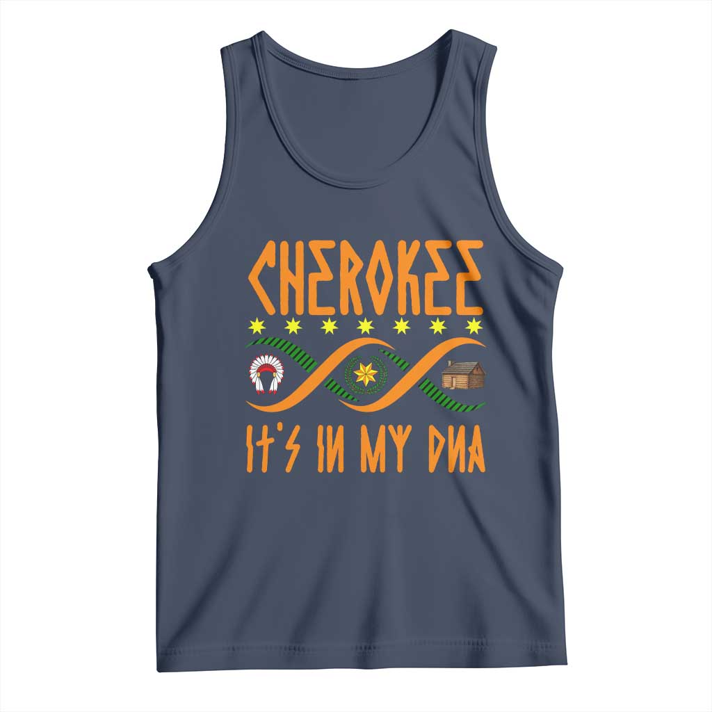 Cherokee Native American DNA Pride Tank Top It Is In My DNA TS14 Navy Print Your Wear