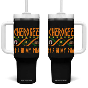 Cherokee Native American DNA Pride Tumbler With Handle It Is In My DNA TS14 One Size: 40 oz Black Print Your Wear