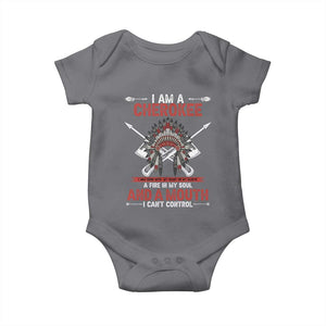 Native American Cherokee Baby Onesie I Am A Cherokee A Fire In My Soul And A Mouth I Can't Control TS14 Charcoal Print Your Wear