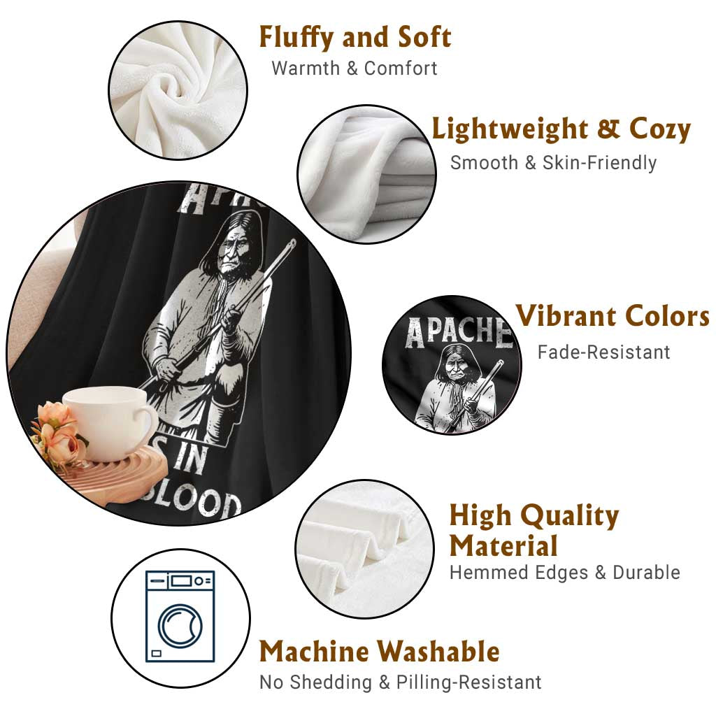 Native American Throw Blanket Apache Is In My Blood TS14 Print Your Wear