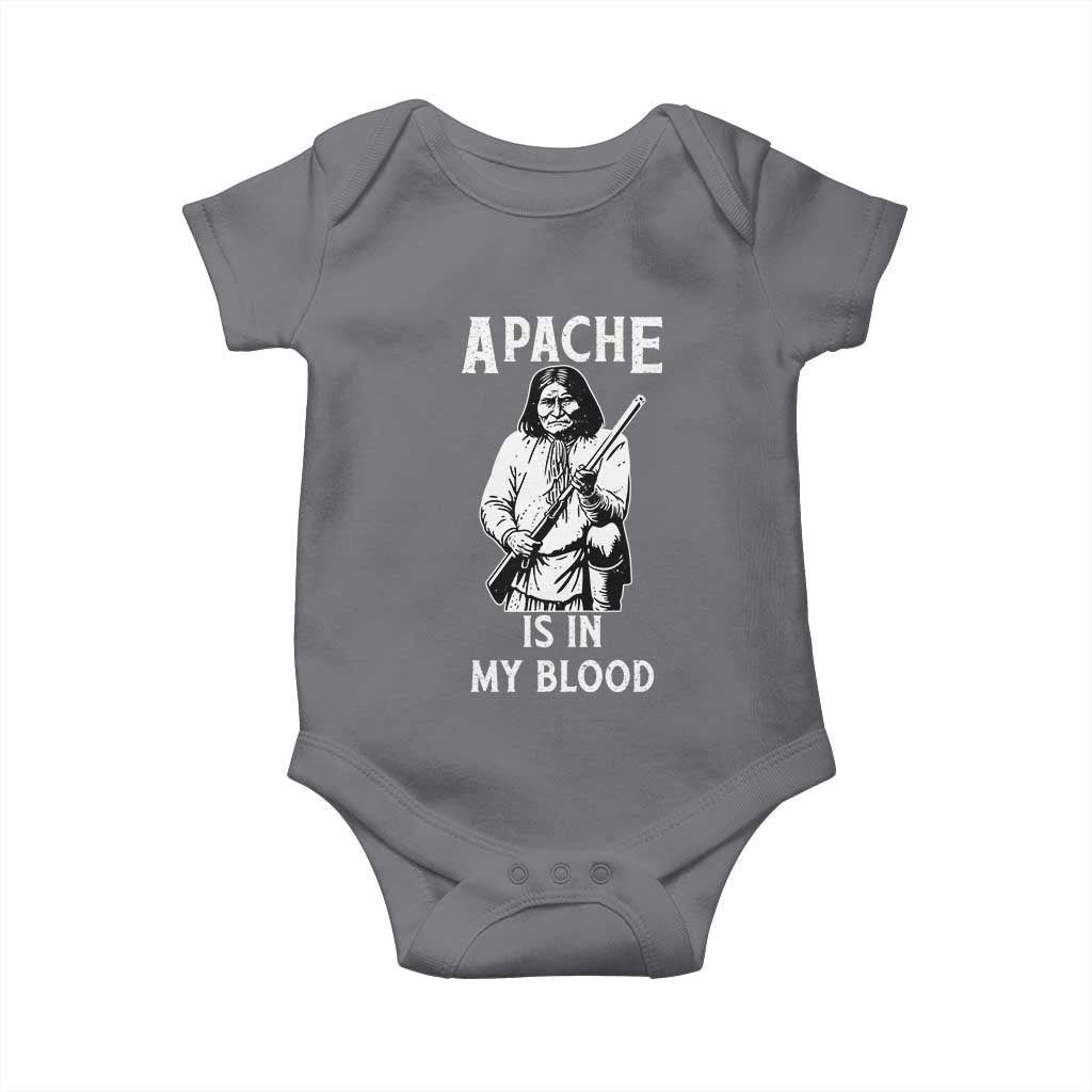 Native American Baby Onesie Apache Is In My Blood TS14 Charcoal Print Your Wear