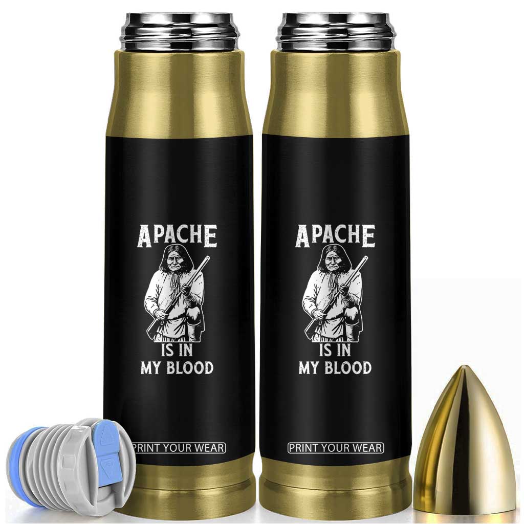 Native American Bullet Tumbler Apache Is In My Blood TS14 Black Print Your Wear