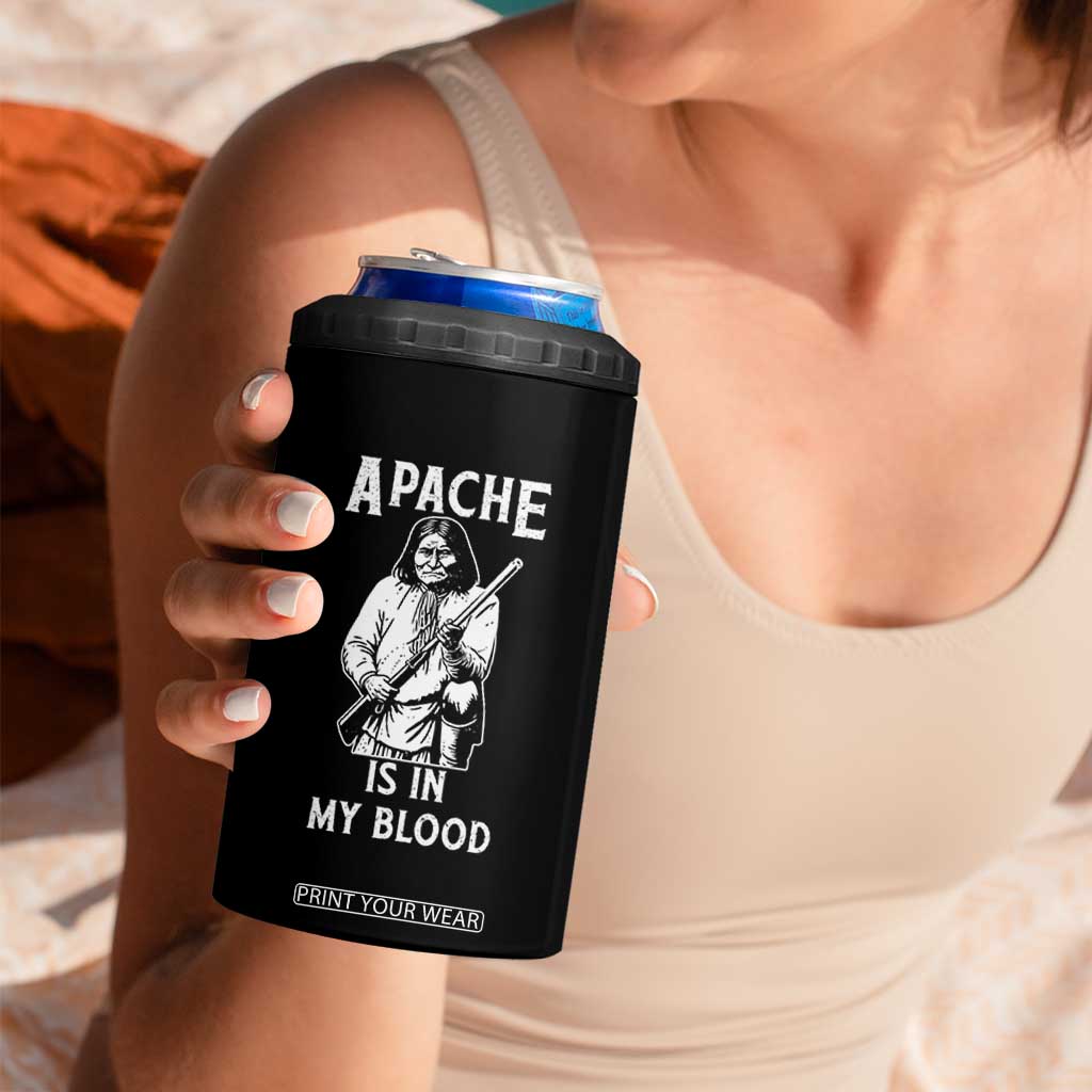 Native American 4 in 1 Can Cooler Tumbler Apache Is In My Blood TS14 Print Your Wear