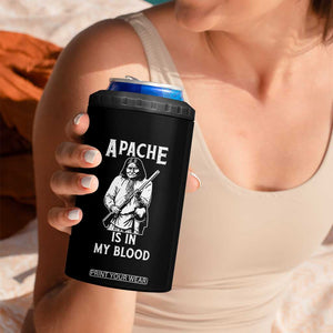 Native American 4 in 1 Can Cooler Tumbler Apache Is In My Blood TS14 Print Your Wear