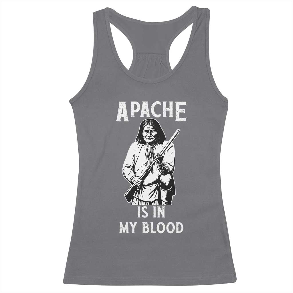 Native American Racerback Tank Top Apache Is In My Blood TS14 Charcoal Print Your Wear
