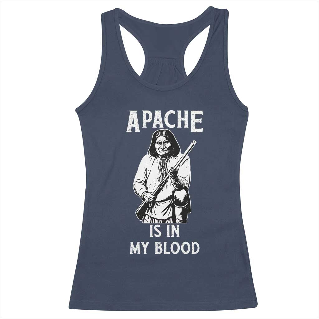 Native American Racerback Tank Top Apache Is In My Blood TS14 Navy Print Your Wear