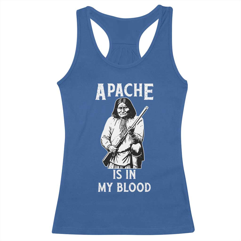 Native American Racerback Tank Top Apache Is In My Blood TS14 Royal Blue Print Your Wear