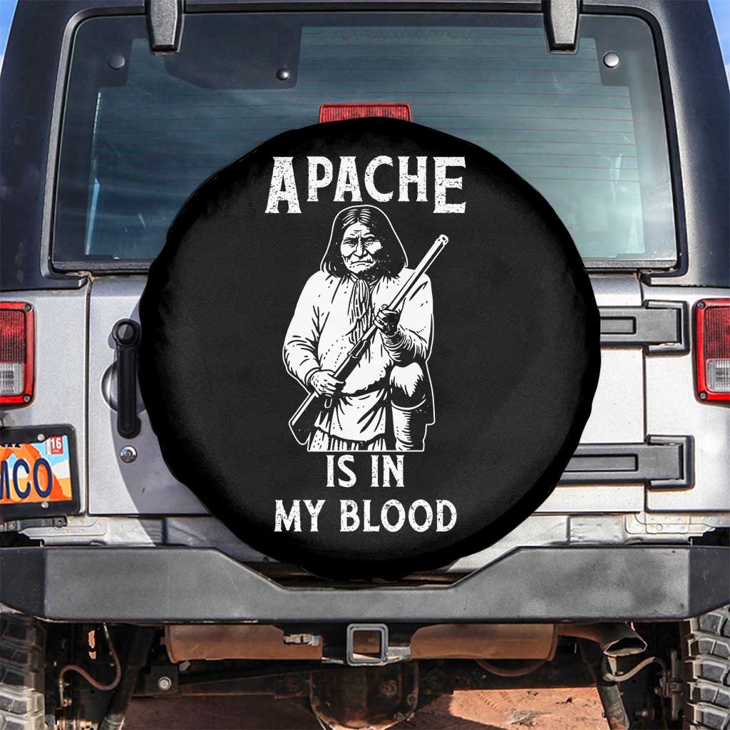 Native American Spare Tire Cover Apache Is In My Blood TS14 No hole Black Print Your Wear