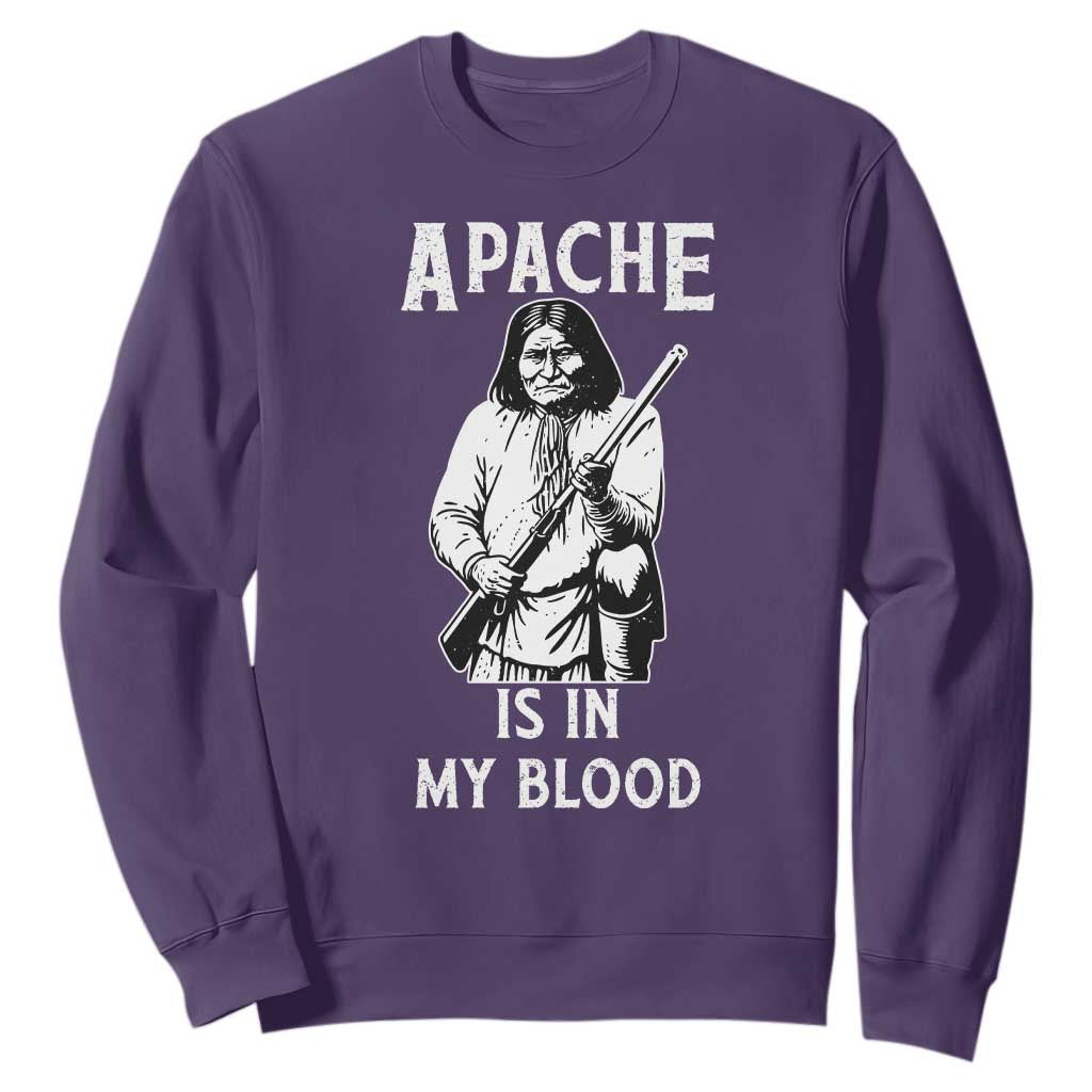 Native American Sweatshirt Apache Is In My Blood TS14 Purple Print Your Wear
