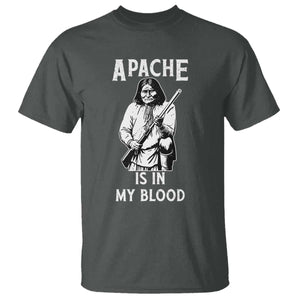 Native American T Shirt Apache Is In My Blood TS14 Dark Heather Print Your Wear