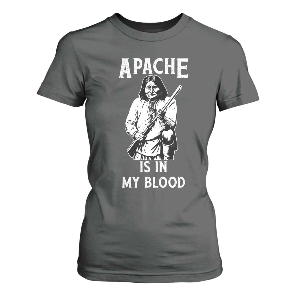 Native American T Shirt For Women Apache Is In My Blood TS14 Dark Heather Print Your Wear