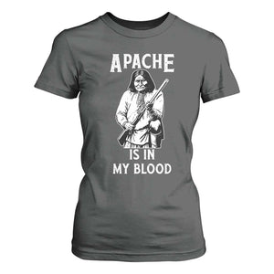 Native American T Shirt For Women Apache Is In My Blood TS14 Dark Heather Print Your Wear