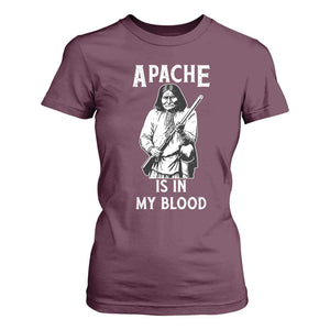 Native American T Shirt For Women Apache Is In My Blood TS14 Maroon Print Your Wear