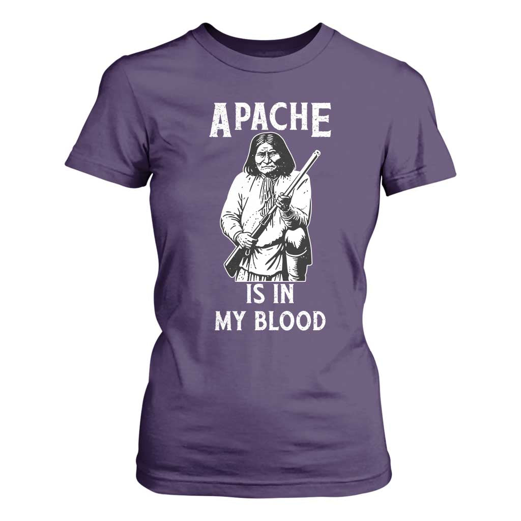 Native American T Shirt For Women Apache Is In My Blood TS14 Purple Print Your Wear