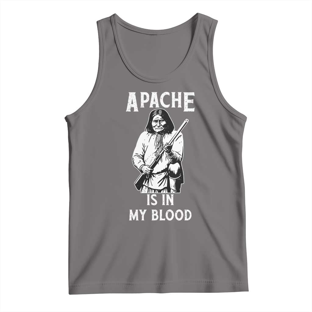 Native American Tank Top Apache Is In My Blood TS14 Deep Heather Print Your Wear