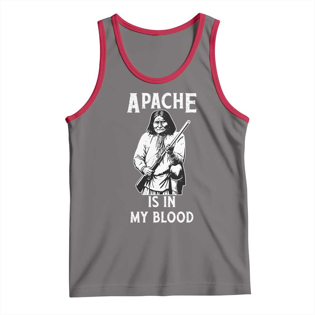 Native American Tank Top Apache Is In My Blood TS14 Deep Heather Red Print Your Wear