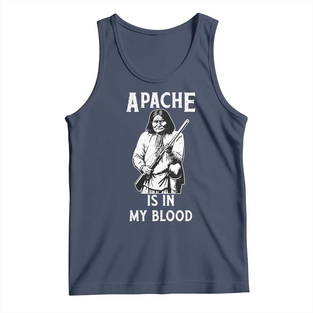 Native American Tank Top Apache Is In My Blood TS14 Navy Print Your Wear