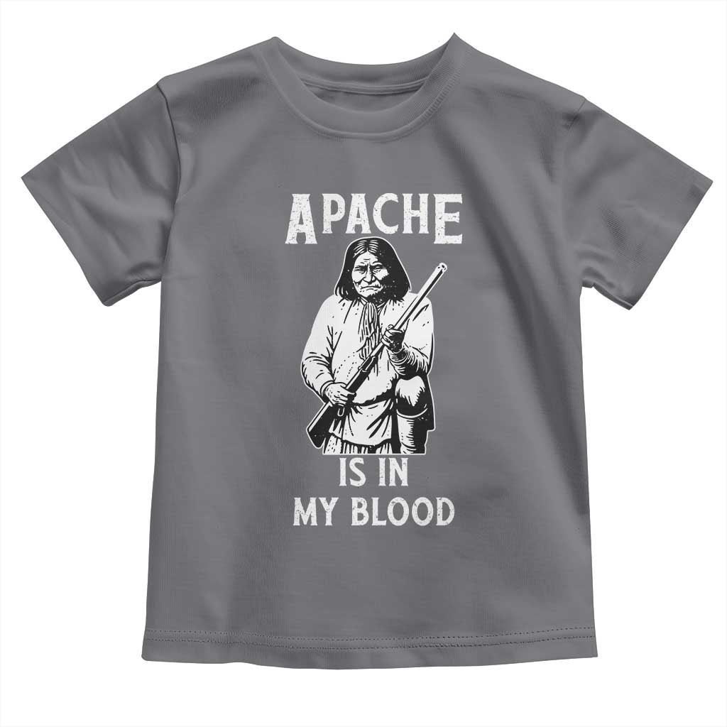 Native American Toddler T Shirt Apache Is In My Blood TS14 Charcoal Print Your Wear