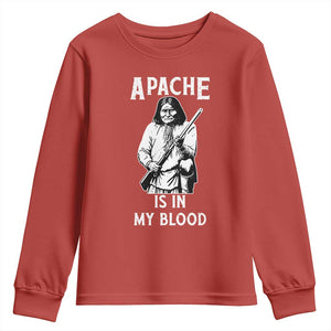 Native American Youth Sweatshirt Apache Is In My Blood TS14 Red Print Your Wear