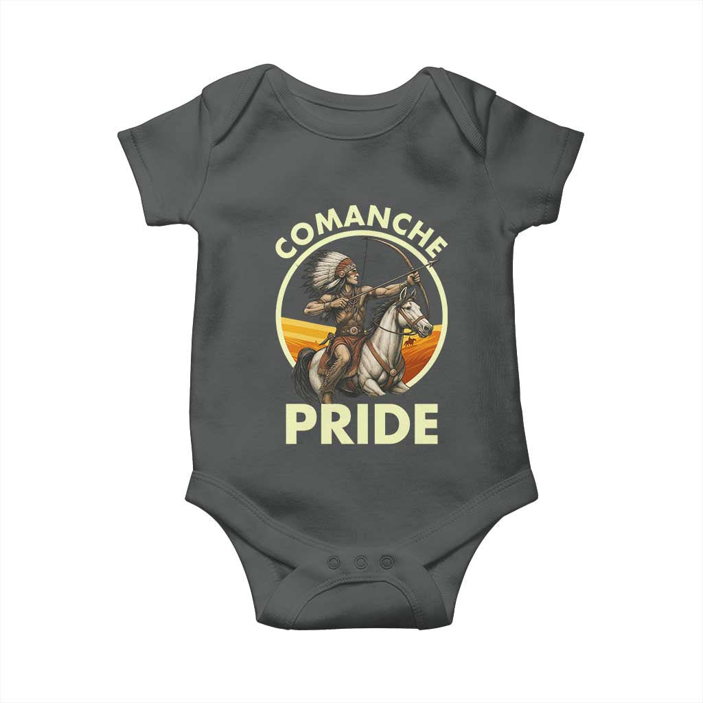 Native American Comanche Pride Indigenous People Day Baby Onesie TS14 Dark Heather Print Your Wear