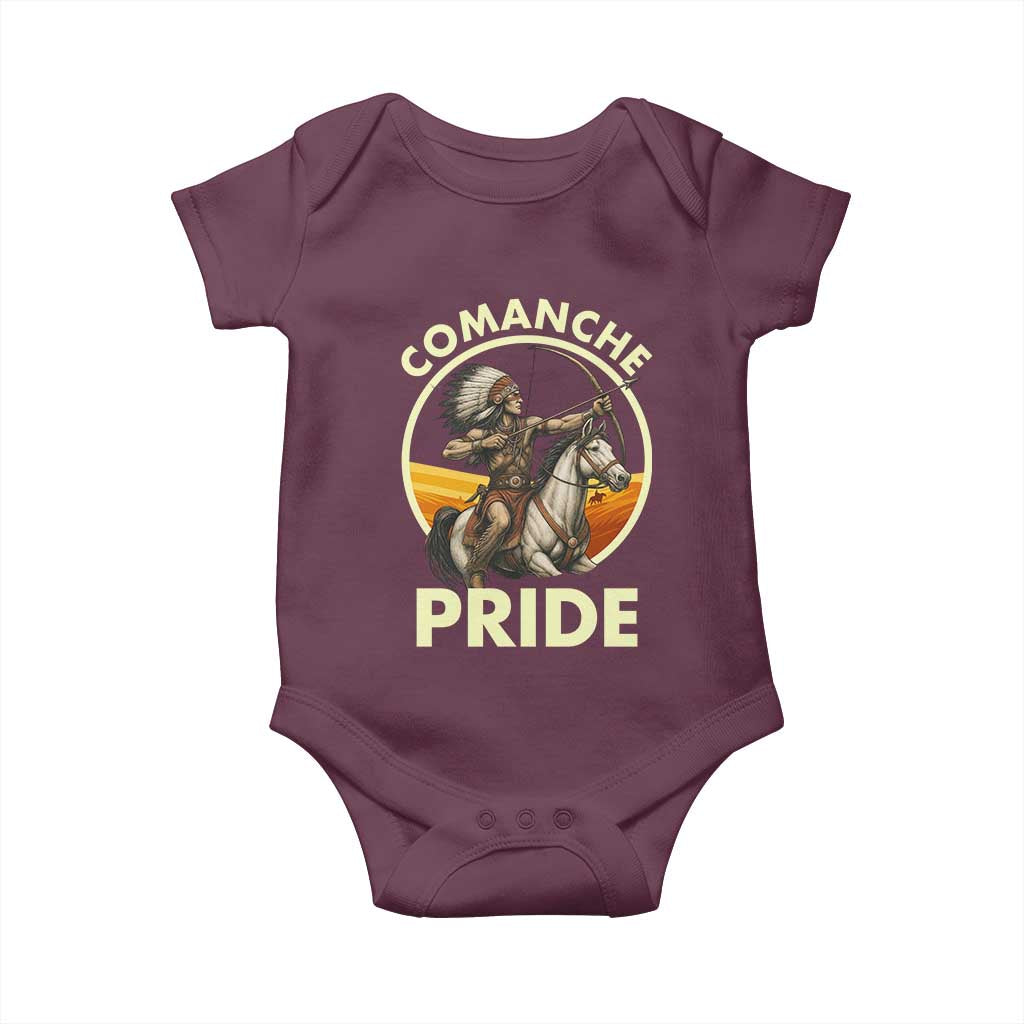 Native American Comanche Pride Indigenous People Day Baby Onesie TS14 Maroon Print Your Wear
