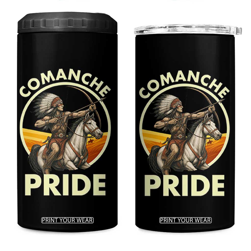 Native American Comanche Pride Indigenous People Day 4 in 1 Can Cooler Tumbler TS14 One Size: 16 oz Black Print Your Wear