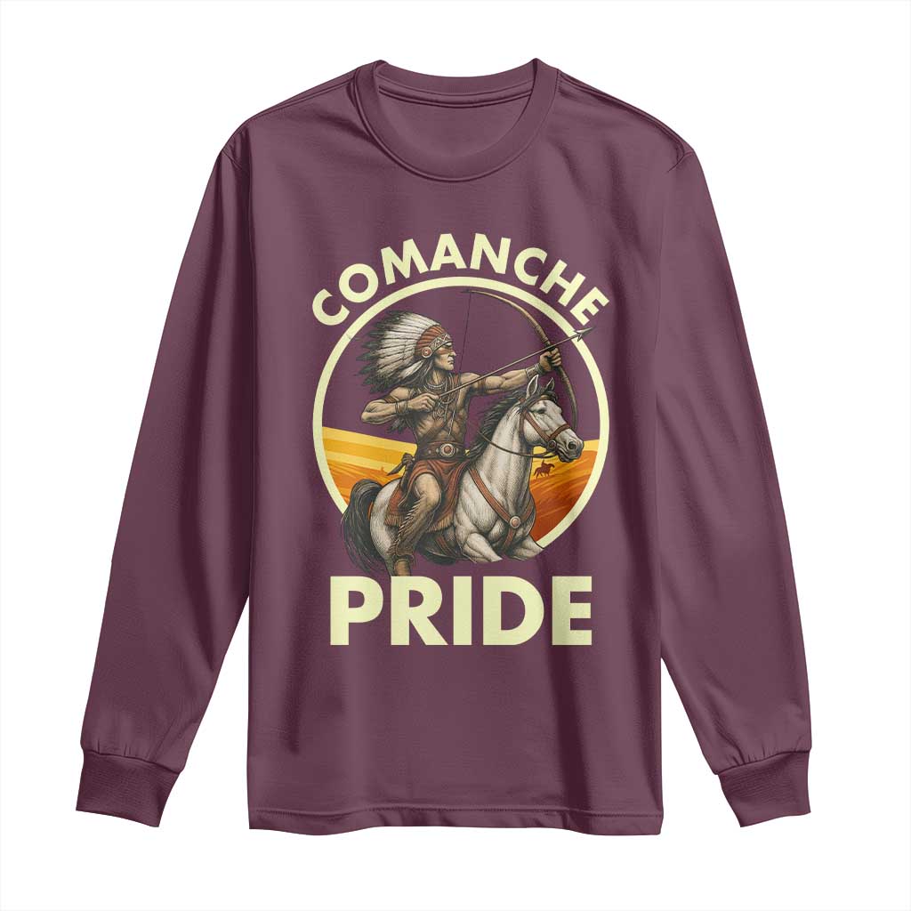 Native American Comanche Pride Indigenous People Day Long Sleeve Shirt TS14 Maroon Print Your Wear