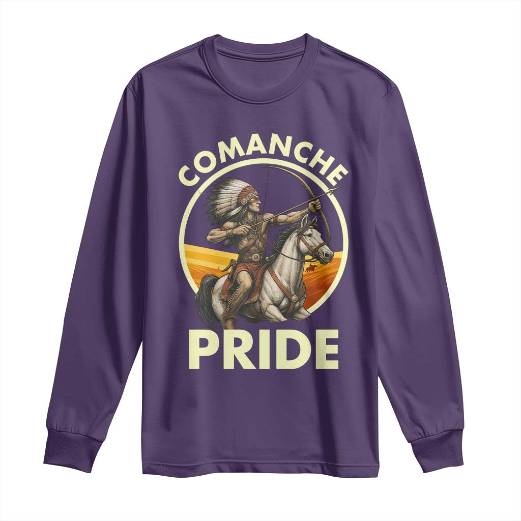 Native American Comanche Pride Indigenous People Day Long Sleeve Shirt TS14 Purple Print Your Wear