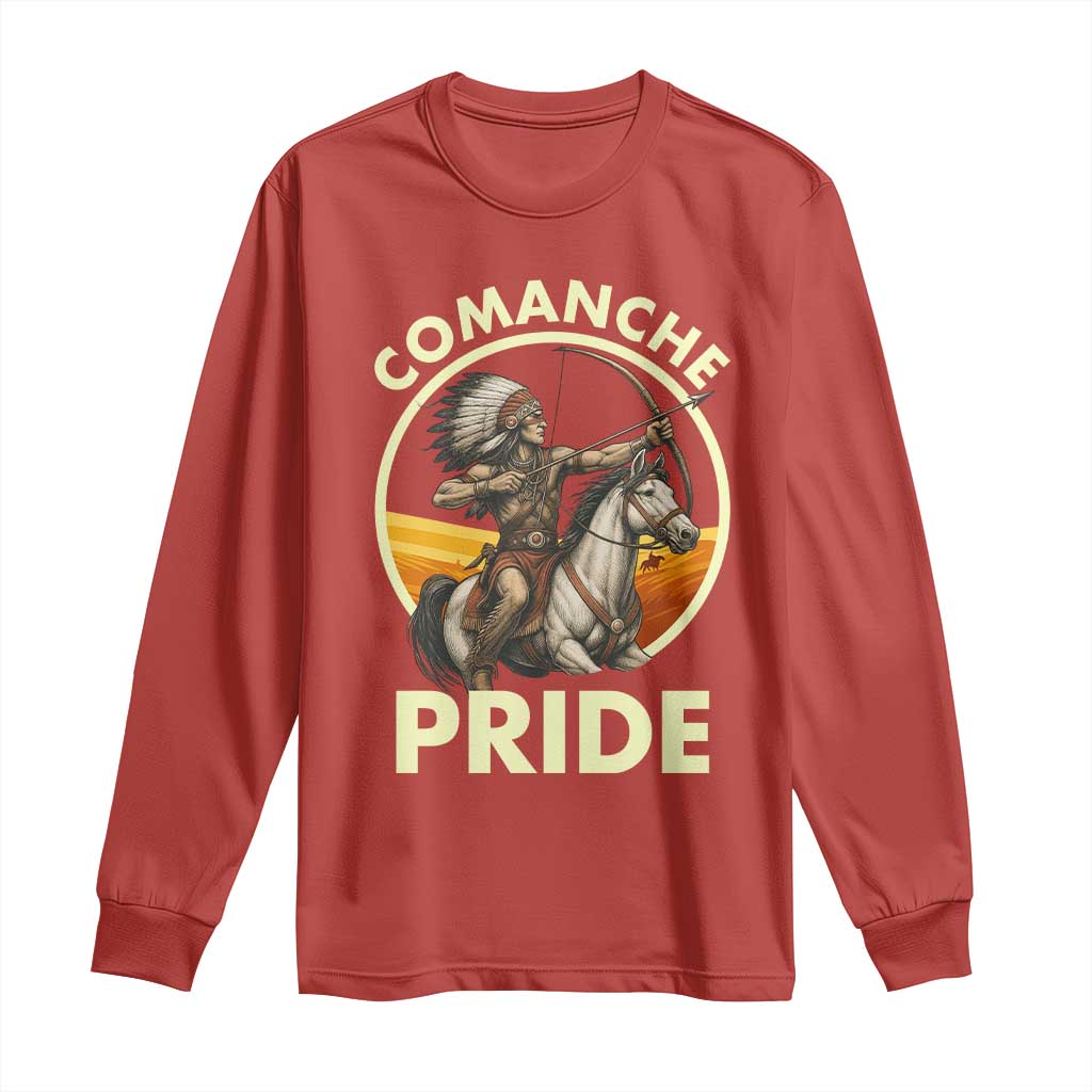 Native American Comanche Pride Indigenous People Day Long Sleeve Shirt TS14 Red Print Your Wear