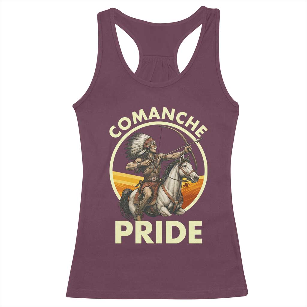 Native American Comanche Pride Indigenous People Day Racerback Tank Top TS14 Maroon Print Your Wear