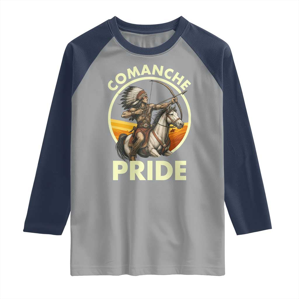 Native American Comanche Pride Indigenous People Day Raglan Shirt TS14 Sport Gray Navy Print Your Wear