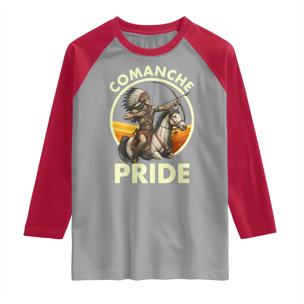 Native American Comanche Pride Indigenous People Day Raglan Shirt TS14 Sport Gray Red Print Your Wear