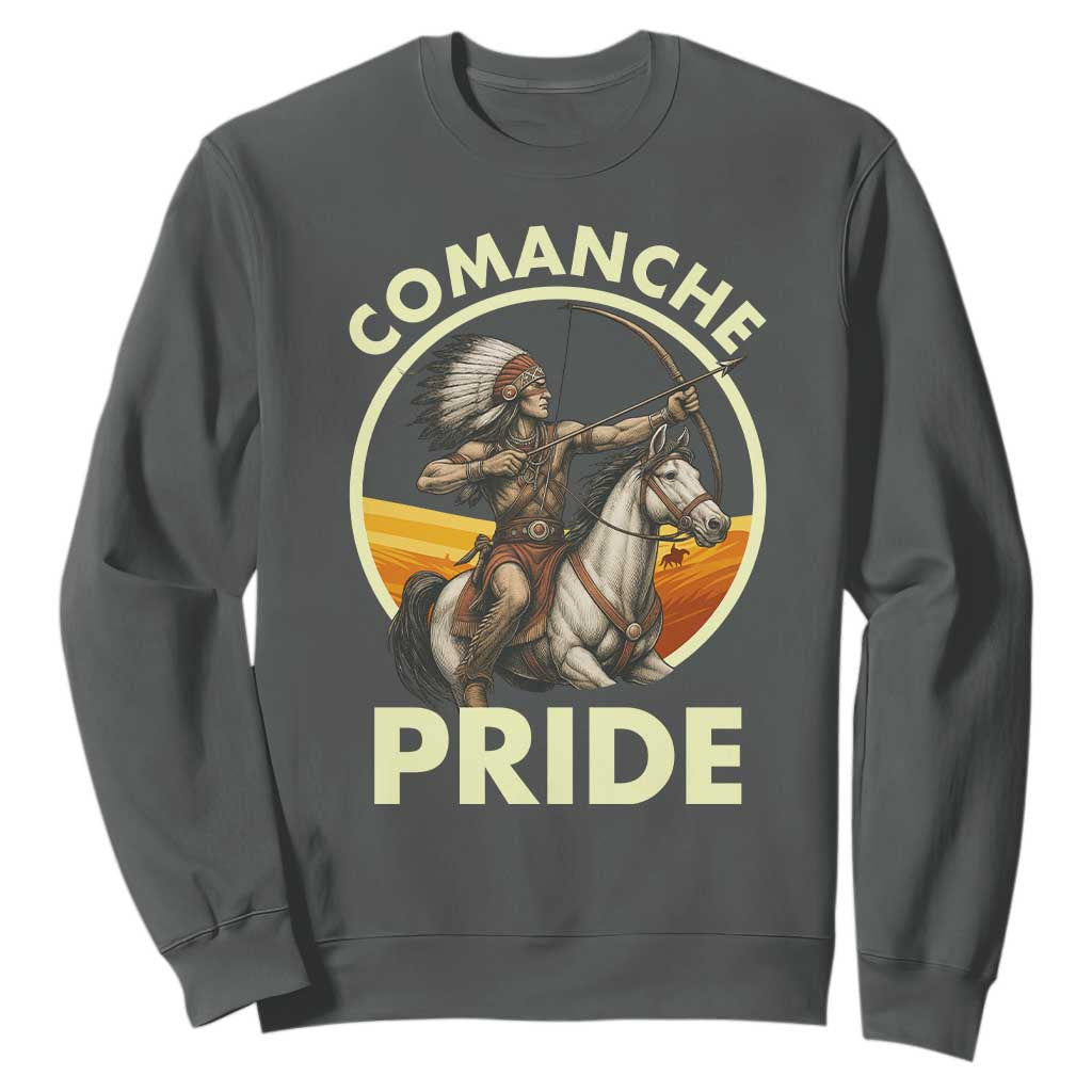 Native American Comanche Pride Indigenous People Day Sweatshirt TS14 Dark Heather Print Your Wear