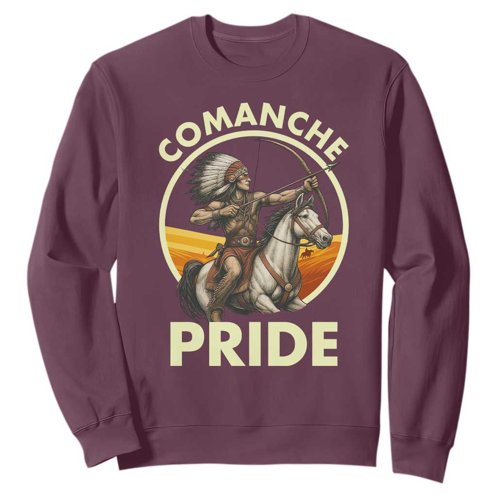 Native American Comanche Pride Indigenous People Day Sweatshirt TS14 Maroon Print Your Wear