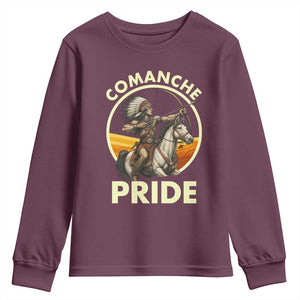 Native American Comanche Pride Indigenous People Day Youth Sweatshirt TS14 Maroon Print Your Wear