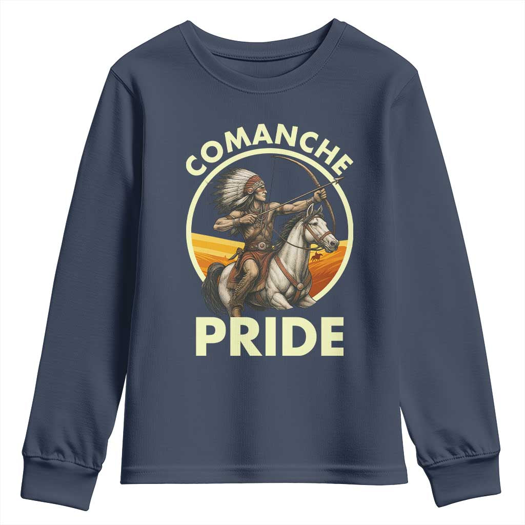 Native American Comanche Pride Indigenous People Day Youth Sweatshirt TS14 Navy Print Your Wear