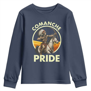 Native American Comanche Pride Indigenous People Day Youth Sweatshirt TS14 Navy Print Your Wear