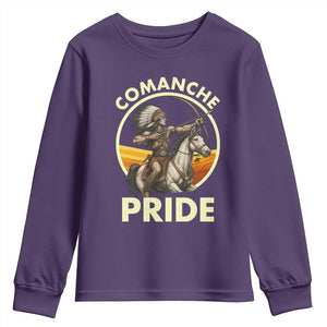 Native American Comanche Pride Indigenous People Day Youth Sweatshirt TS14 Purple Print Your Wear