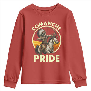 Native American Comanche Pride Indigenous People Day Youth Sweatshirt TS14 Red Print Your Wear