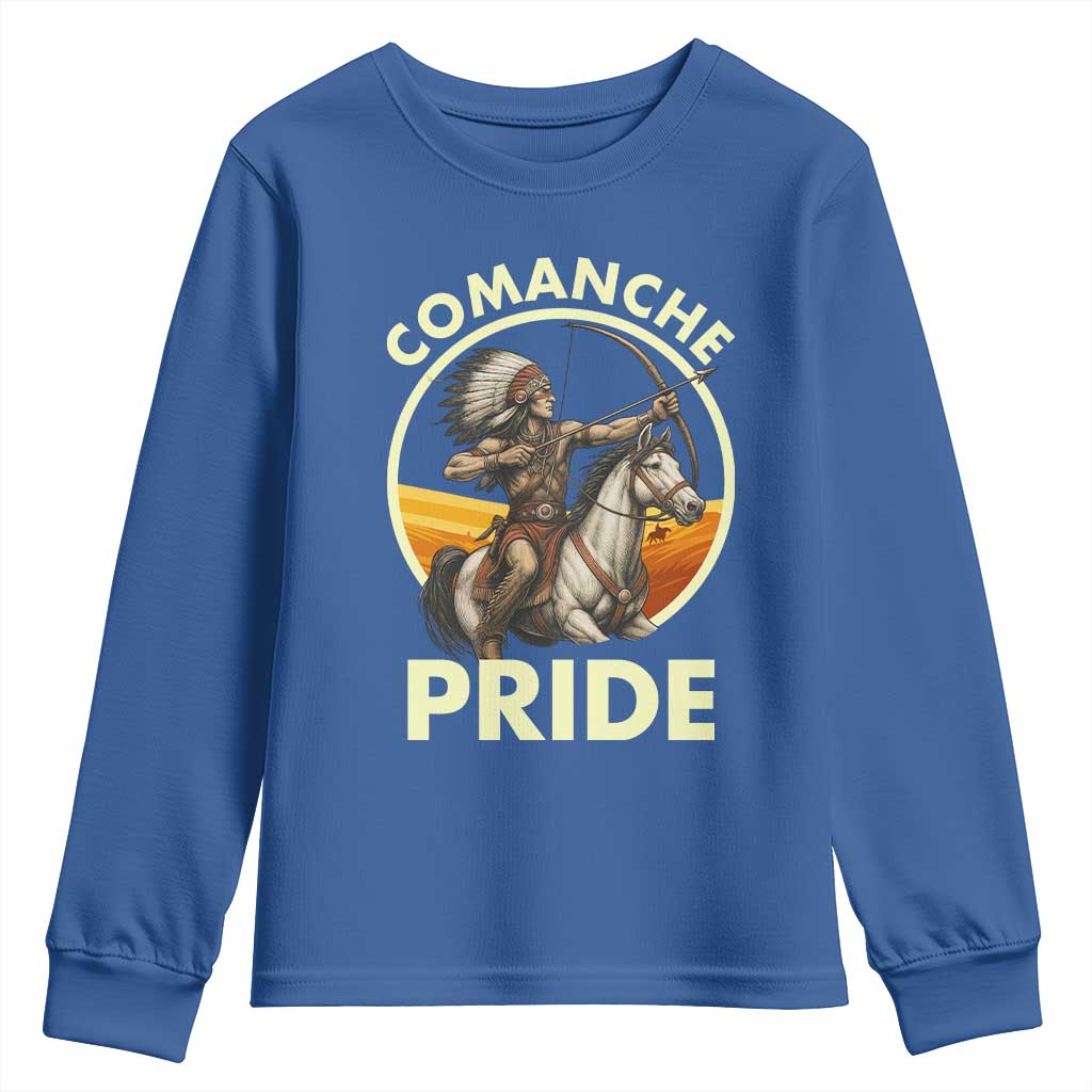 Native American Comanche Pride Indigenous People Day Youth Sweatshirt TS14 Royal Blue Print Your Wear