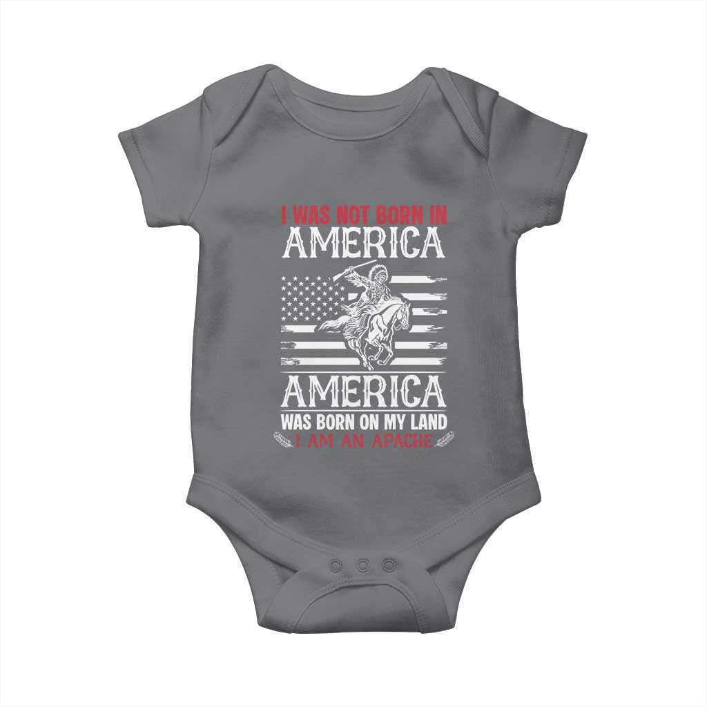 Native American Apache Baby Onesie I Was Not Born In America TS14 Charcoal Print Your Wear