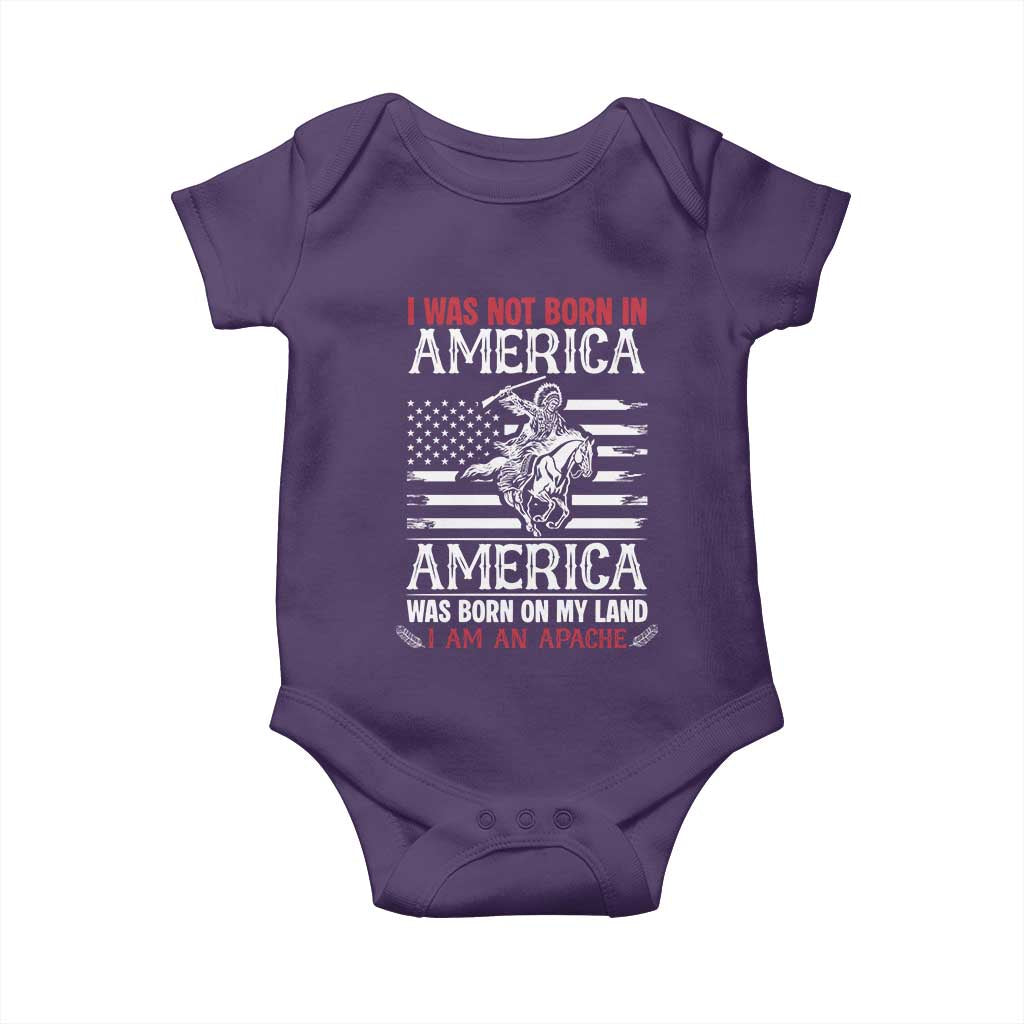 Native American Apache Baby Onesie I Was Not Born In America TS14 Purple Print Your Wear